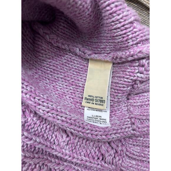 L.L. Bean Cable Knit Sweater 100% Cotton Size Small - Picture 5 of 6